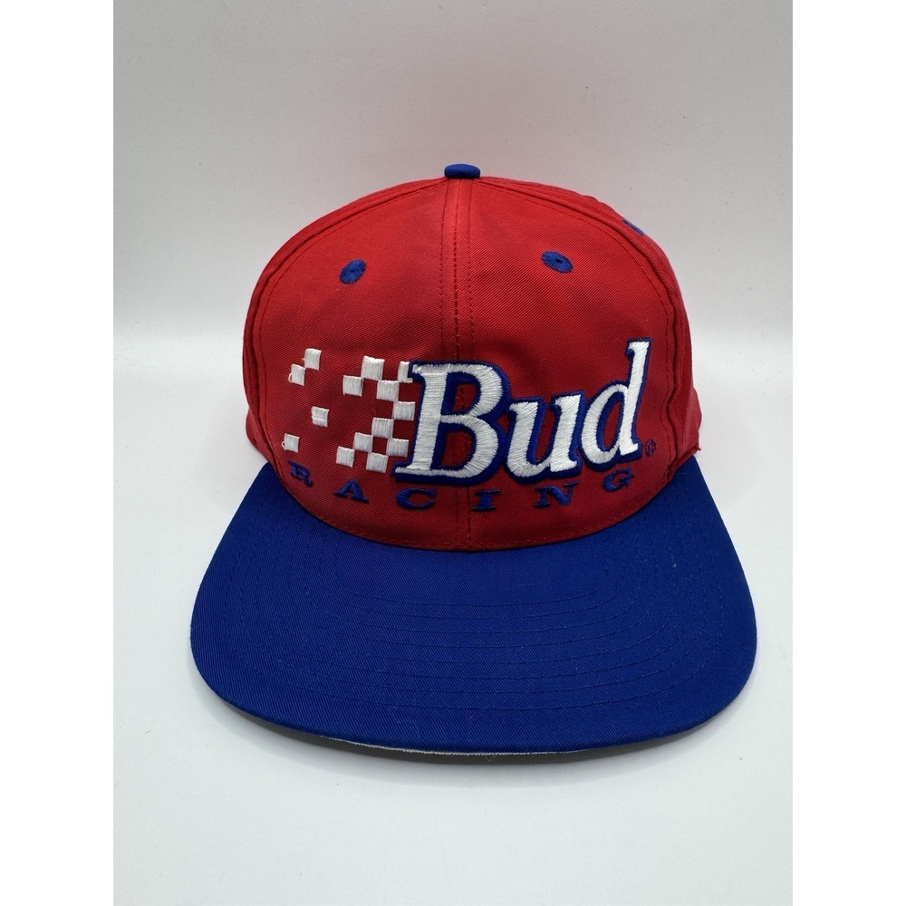 VTG 1995 Bud Racing Budweiser Snapback Hat Fresh Caps Anheuser Busch NASCAR